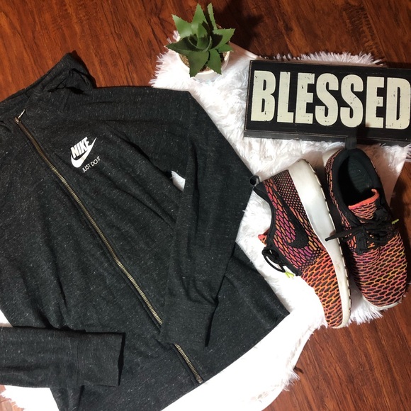 Nike Tops - Nike ≫ Heather Dark Gray Zip Up Sweatshirt